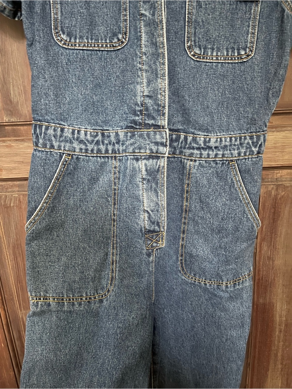 RVCA Women's Recession Denim Jumpsuit Jeans - Blue - Picture 7 of 8